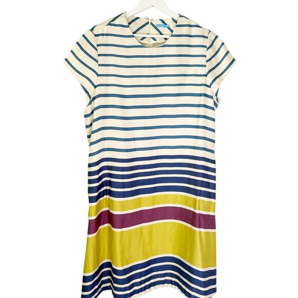 J. McLaughlin Striped Short Sleeve Shift Dress Size XL - Picture 2 of 6
